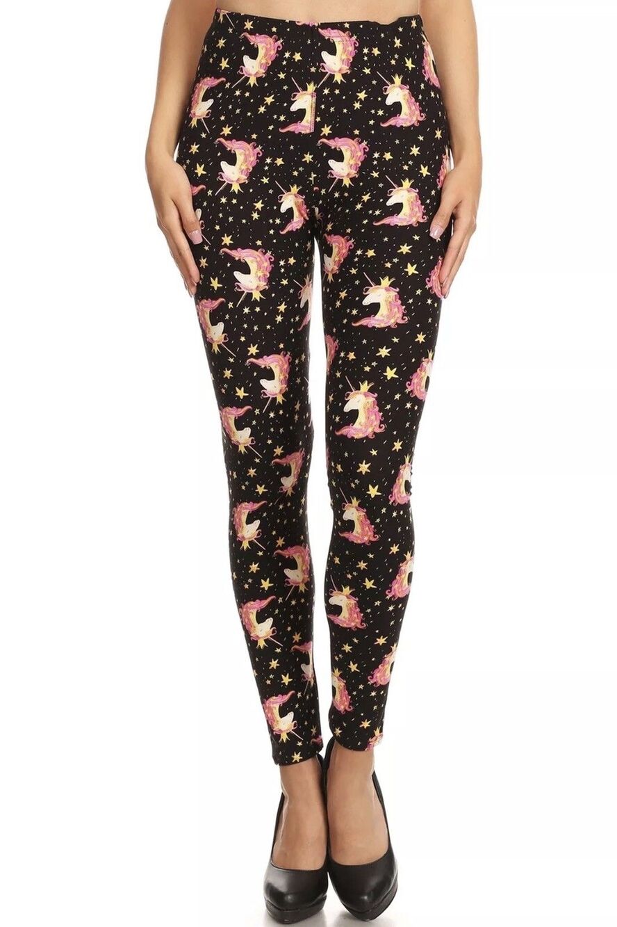 Unicorn Floral Multiple Colors. Buttery Soft Leggings - One Size 2-12